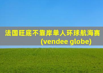 法国旺底不靠岸单人环球航海赛(vendee globe)